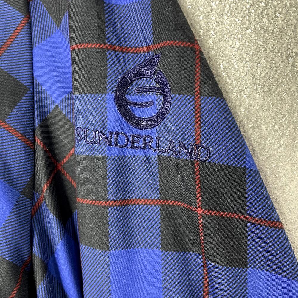 Sunderland of Scotland Size L Classic Pullover Vintage Tartan Plaid blue Nylon - Picture 7 of 10